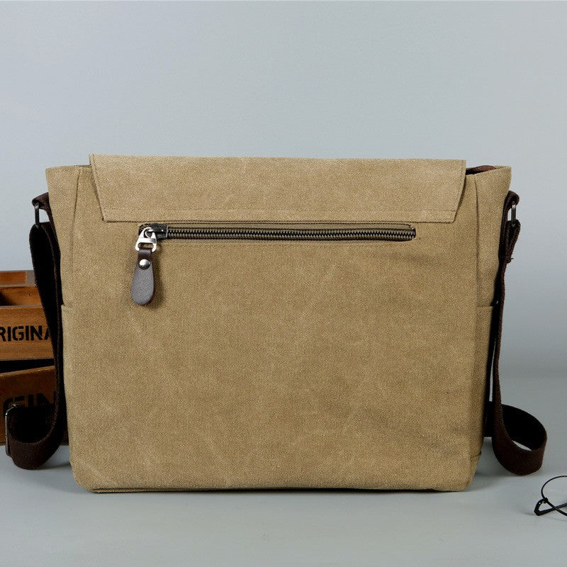Canvas & Leather Messenger Bag