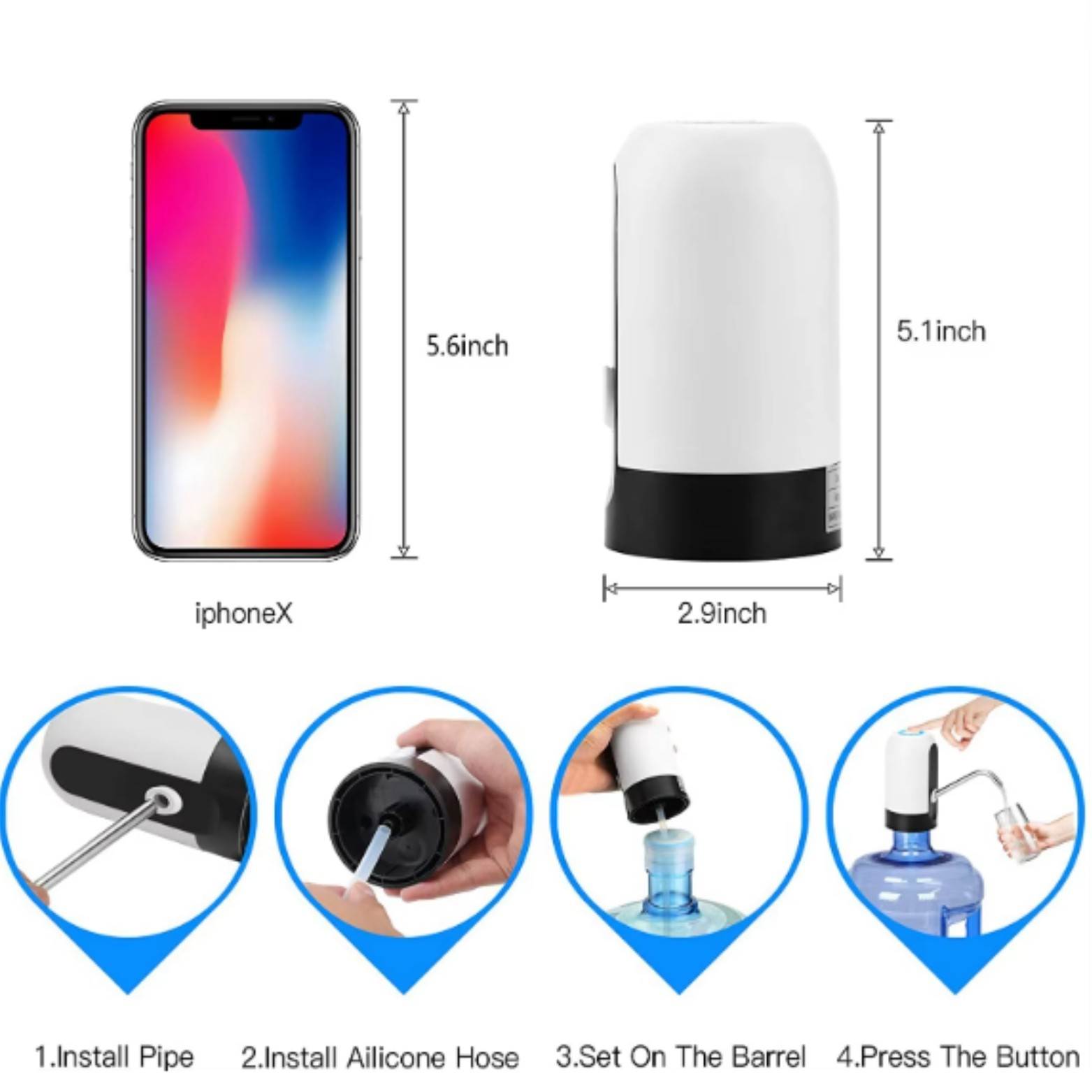 Rechargeable Water Bottle Pump