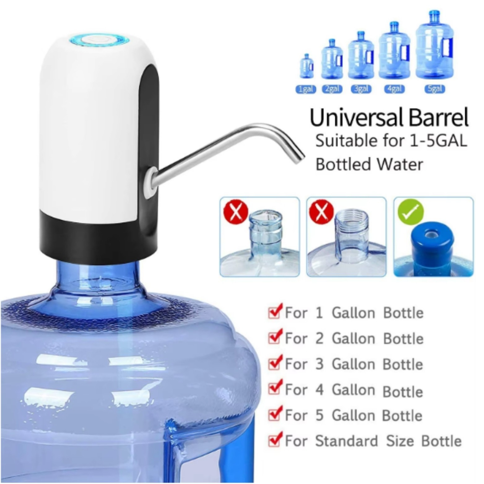 Rechargeable Water Bottle Pump