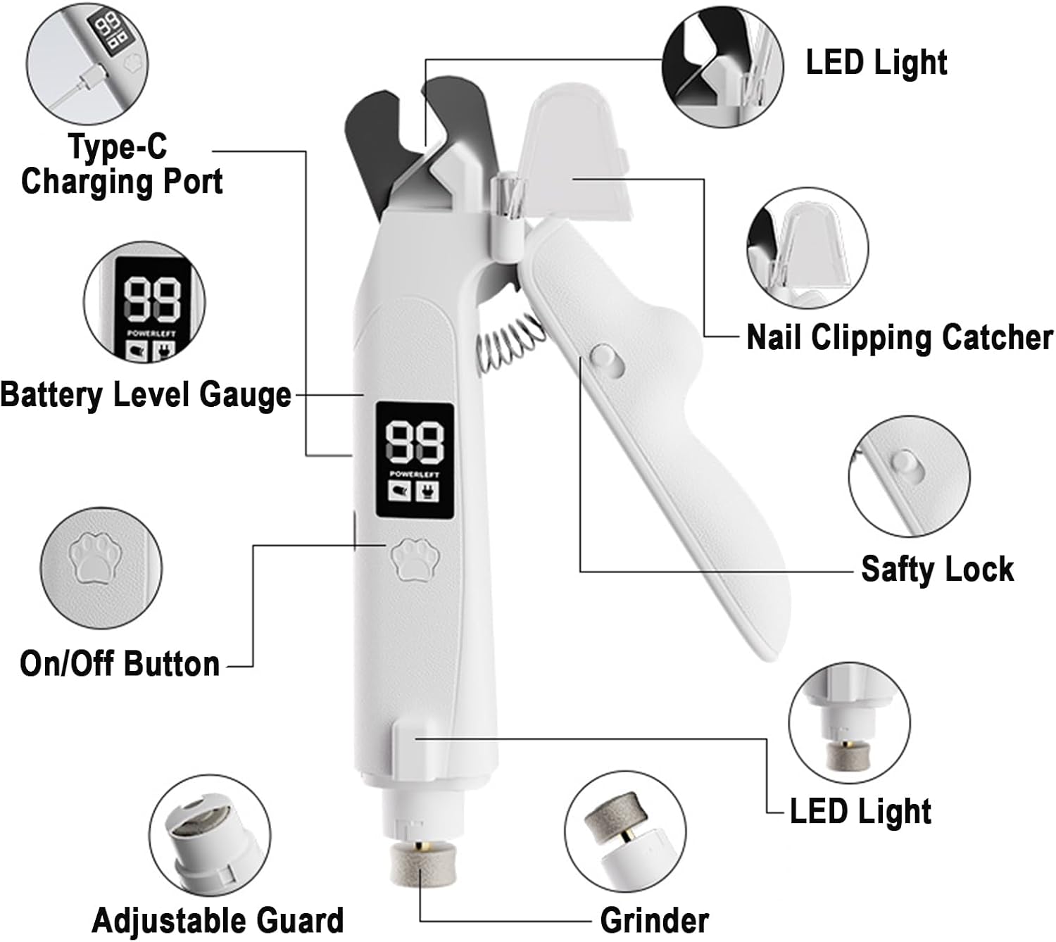 LED Pet Nail Grinder & Clipper