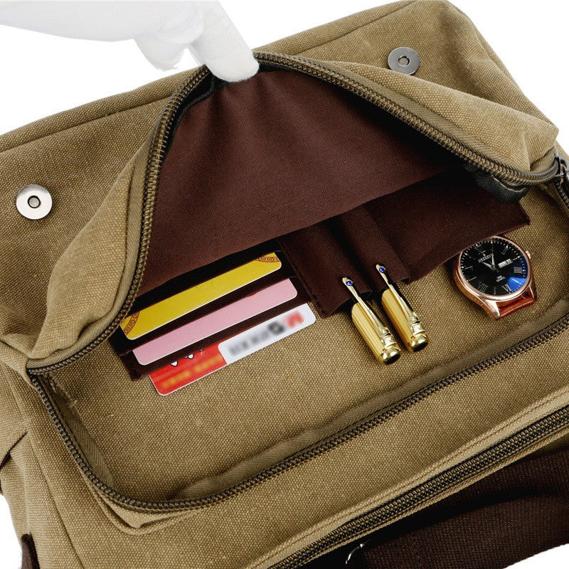 Canvas & Leather Messenger Bag