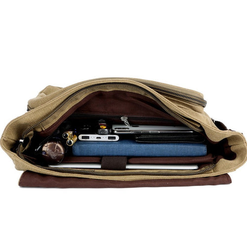 Canvas & Leather Messenger Bag