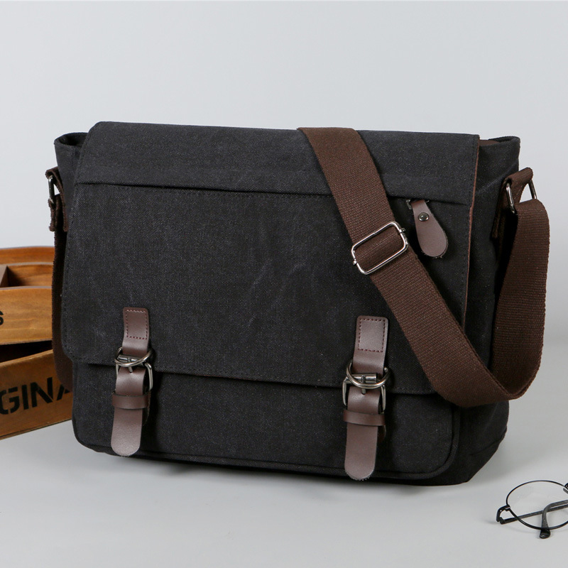Canvas & Leather Messenger Bag